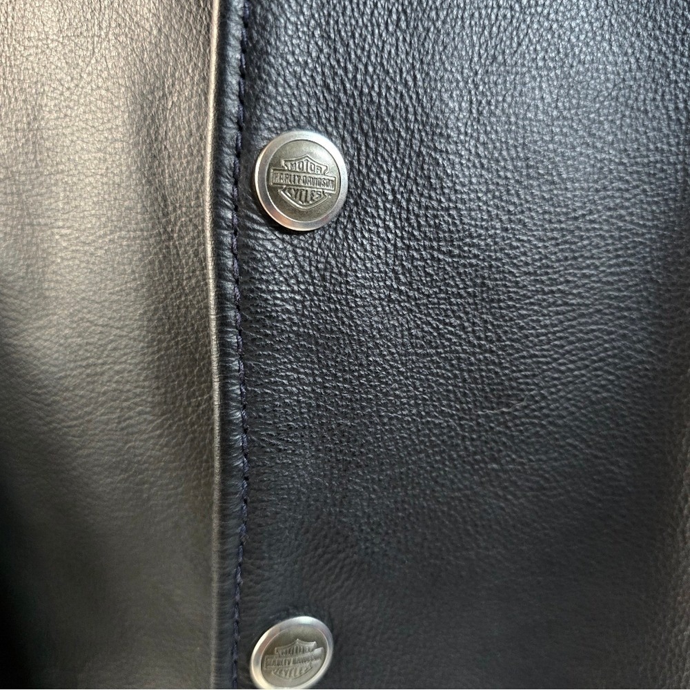 Harley‎ Davidson Mens Black Genuine Leather Biker Vest XXXL Made in USA CA 03402 - Picture 9 of 9